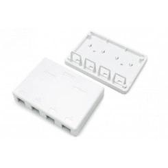 Корпус SBB3-4-WH настенной розетки для установки 4-х вставок типа Keystone Jack Корпус SBB3-4-WH настенной розетки для установки 4-х вставок типа Keystone Jack