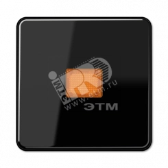 Клавиша с оранжевым окошком для выключателя с подсветкой  черная