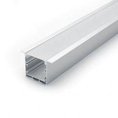 Профиль встраиваемый Линии света алюминиевый 2м серебро матовый экран 2 заглушки 4 крепежа для светодиодных лент Feron