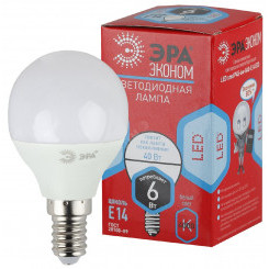 Лампа светодиодная ECO LED P45-6W-840-E14 (диод, шар, 6Вт, нейтр, E14 (10/100/3000) ЭРА