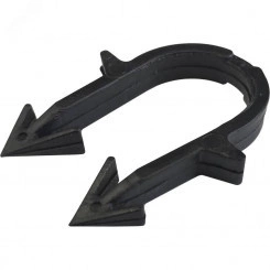 Скоба якорная для труб д.16-20мм, цвет черный Скоба якорная для труб д.16-20мм, цвет черный