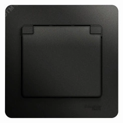 GLOSSA Розетка с заземлением со шторками с крышкой IP20 антрацит в сборе GLOSSA Розетка с заземлением со шторками с крышкой IP20 антрацит в сборе