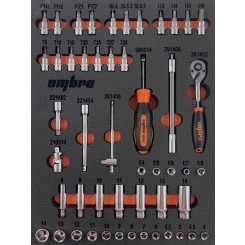 Набор головок торцевых 1/4'' DR с аксессуарами в EVA ложементе 280х375 мм, 50 предметов Набор головок торцевых 1/4'' DR с аксессуарами в EVA ложементе 280х375 мм, 50 предметов