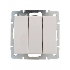 Выключатель RAIN тройной белый механизм Выключатель RAIN тройной белый механизм