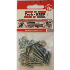 Винт DIN965 М4х25 потайная головка оцинкованный + гайка + шайба (18 шт) Винт DIN965 М4х25 потайная головка оцинкованный + гайка + шайба (18 шт)