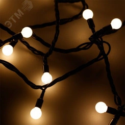 Гирлянда светодиодная декоративная ARD-BALL-CLASSIC-D13-20000-BLACK-200LED WARM (230V, 14W) (ARDCL, IP65)