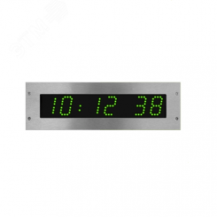 Часы цифровые STYLE II 5S OP (часы/минуты/сек), в стальном корпусе для операционных, высота цифр 5 см, зеленый цвет, импульс 24В, 220 В, установка в стену заподлицо, в комплекте ПДУ в стальном корпусе для монтажа в стену заподлицо