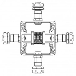 Взрывозащищенная клеммная коробка из алюминия TBE-A-12-(6xCBC.2)-1xKAEPM2MHK-20(A)-1xKAEPM2MHK-20(B)-1xKAEPM2MHK-20(C)-1xKAEPM2MHK-20(D)1Ex e IIC Т5 Gb / Ex tb IIIC T95°C Db IP66