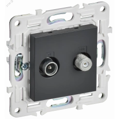 SKANDY Розетка двойная TV+SAT SK-A13T титан IEK