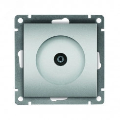 Розетка телевизионная одноместная UNIVersal серия Афина, с/у, тупиковая, 75Ом, ч/д 4-2400Мгц, серебро (еврослот), механизм Розетка телевизионная одноместная UNIVersal серия Афина, с/у, тупиковая, 75Ом, ч/д 4-2400Мгц, серебро (еврослот), механизм