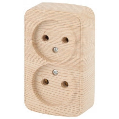 Розетка 2х2P, 16A-250В, ОУ, Polo, сосна, 3-203-11 Розетка 2х2P, 16A-250В, ОУ, Polo, сосна, 3-203-11