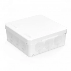 Коробка распределительная 60-0303-9003м для прямого монтажа двухкомпонентная безгалогенная (HF) белая 100х100х40 (8шт/уп) Промрукав