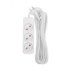 Удлинитель STANDARD 3 гнезда, 5 м, 2х1,0 мм2, б/з, белый Удлинитель STANDARD 3 гнезда, 5 м, 2х1,0 мм2, б/з, белый