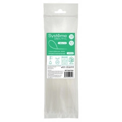 Стяжка кабельная MultiSet 380х7.6 Белая (100шт)