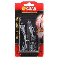 Лента-липучка самоклеящаяся чёрная 19ммx46см THL72-07 СИЛА