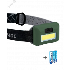 Фонарь налобный 3ВтCOBLED/3xAAA (R03) в комплекте/корпус ABS-пластик