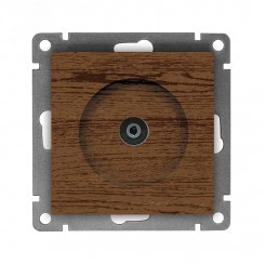 Розетка телевизионная одноместная UNIVersal серия Афина, с/у, тупиковая, 75Ом, ч/д 4-2400Мгц, венге (еврослот), механизм Розетка телевизионная одноместная UNIVersal серия Афина, с/у, тупиковая, 75Ом, ч/д 4-2400Мгц, венге (еврослот), механизм
