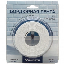 Лента бордюрная герметик 40 мм уп. 3.35 м белая (блистер) Лента бордюрная герметик 40 мм уп. 3.35 м белая (блистер)