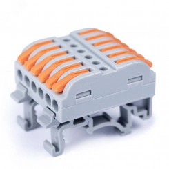 Клемма соединительная универсальная проходная 6 полюсов с рычагом на DIN-рейку 0.08- Клемма соединительная универсальная проходная 6 полюсов с рычагом на DIN-рейку 0.08-