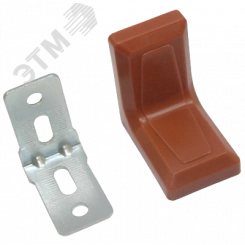 Уголок Кунгур меб. с декор.накладкой 26х26 пласт. корич./цинк Уголок Кунгур меб. с декор.накладкой 26х26 пласт. корич./цинк