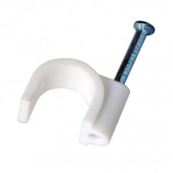 Крепеж кабеля круглый 10 мм, белый (50 шт/уп) Крепеж кабеля круглый 10 мм, белый (50 шт/уп)