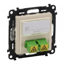 Valena LIFE Розетка оптическая для подключения оптоволоконных кабелей SC/APC с лицевой панелью слоновая кость