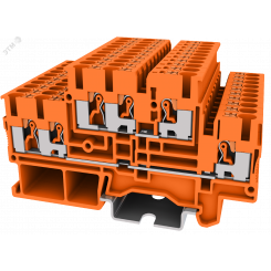 Клемма TP 2-уровневая, сечение 2,5 мм. кв., оранжевая