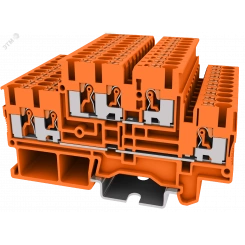 Клемма TP 2-уровневая, сечение 2,5 мм. кв., оранжевая