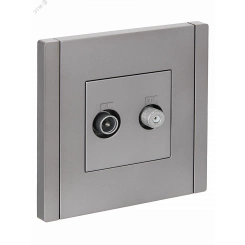 FORTE&PIANO Розетка двойная TV+SAT FP538 сталь IEK
