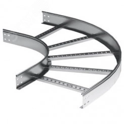 Угол горизонтальный 90 градусов 100x600 R-600, лонжерон 1,5 мм, цинк-ламельный, в комплекте с крепежными элементами и соединительными пластинами, необходимыми для монтажа