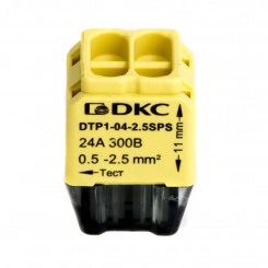 Клемма строительно-монтажная (СМК) на 4 проводника до 2.5 кв. мм. на токи до 24А (желтая) Клемма строительно-монтажная (СМК) на 4 проводника до 2.5 кв. мм. на токи до 24А (желтая)