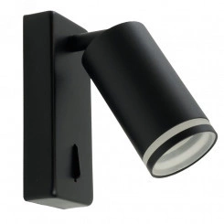 Светильник ДБО GU10 без лампы наклонный с выключателем черный Светильник ДБО GU10 без лампы наклонный с выключателем черный