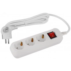 Удлинитель электрический 3 розетки с заземлением с выключателем 1,5м ПВС 3x1мм2 UDL-16-315-ES Greenline ЭРА