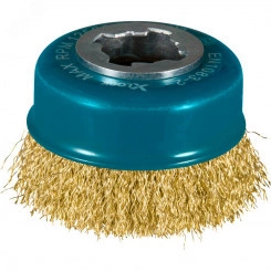 Щетка проволочная чашечная X-lock (d75 мм, толщина проволоки 0,3 мм, гофрированная, латунь) Щетка проволочная чашечная X-lock (d75 мм, толщина проволоки 0,3 мм, гофрированная, латунь)