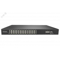 Коммутатор управляемый L3 PoE 28 портов, 24хPoE 10/100/1000 Мб/с, 4xSFP, 390 Вт