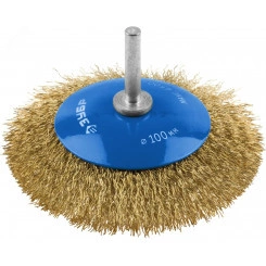 Щетка коническая для дрели, витая латунированная стальная проволока 0,3мм, 100мм ''Профессионал''. Щетка коническая для дрели, витая латунированная стальная проволока 0,3мм, 100мм ''Профессионал''.