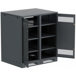 Шкаф LINEA B (пустой) 1350х1400х950мм двустворчатая металлическая дверь черный