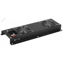 Панель вентиляторная с выключателем 2 модуля черная