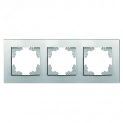 Рамка трехместная горизонтальная Афина серебро (еврослот) Рамка трехместная горизонтальная Афина серебро (еврослот)