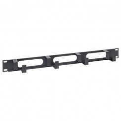 Органайзер кабельный TERACOM 1U 4 кольца с окнами металлический чёрный