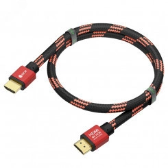 Кабель HDMI 2.0, Ultra HD 19М на 19М, 0.5 м., AL красный капрон