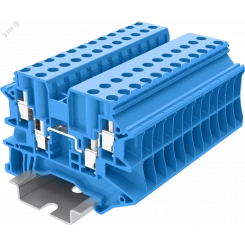 Клемма TU 2-2 винтовая, сечение 4 мм. кв., синяя