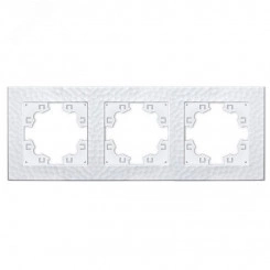 Рамка фактурная 3 поста универсальная UNIVersal Афина белая (еврослот) Рамка фактурная 3 поста универсальная UNIVersal Афина белая (еврослот)