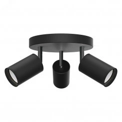 Светильник ДБО 3хGU10 без ламп наклонный на круглом основании черный Светильник ДБО 3хGU10 без ламп наклонный на круглом основании черный