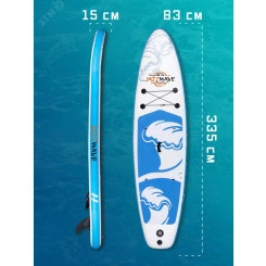 SUP-доска 335х83х15см голубой+белый JAZZWAve N2L