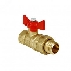 Кран шаровой N/P 3/4 ВР/НР бабочка, американка, латунный 11Б27фт1М