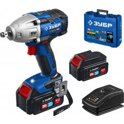 Гайковерт бесщеточный 20 В, 500 Нм, 2 АКБ (4 Ач), кейс, Профессионал Гайковерт бесщеточный 20 В, 500 Нм, 2 АКБ (4 Ач), кейс, Профессионал