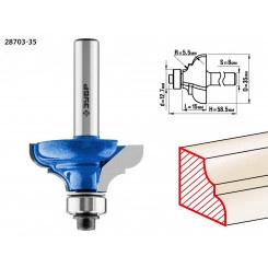Кромочная калевочная фреза Профессионал №3, 35x17 мм, радиус 5.5 мм