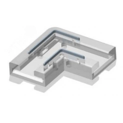 Соединитель жесткий пластиковый прозрачный для ленты COB 10 мм, лента-лента L-поворот (5 шт)