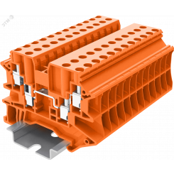 Клемма TU 2-2 винтовая, сечение 4 мм. кв., оранжевая
